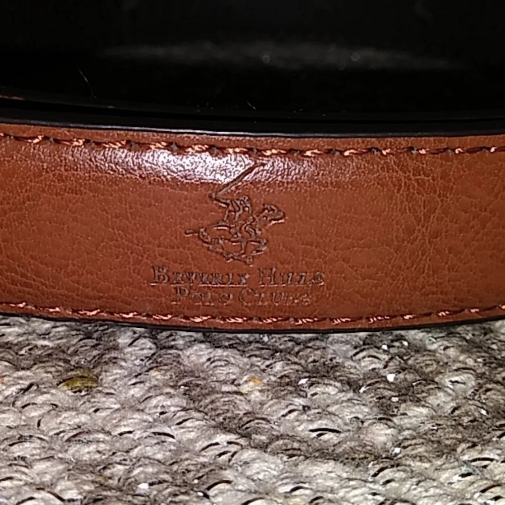Beverly Hills Polo Club Brown Leather Belt - Picture 2 of 7